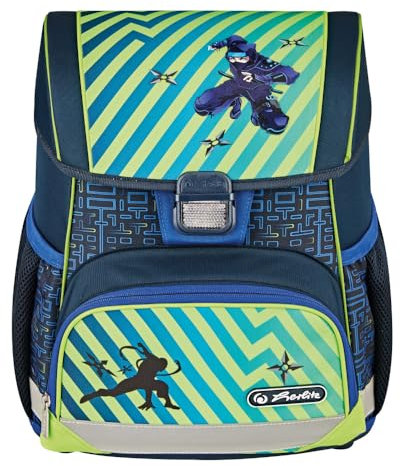 Herlitz Unisex Kinder Loop Funky Ninja Schulranzen, Multicoloured