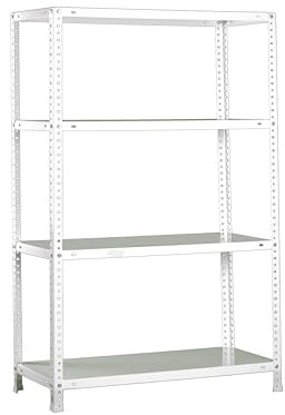 PROREGAL Schraubregal Panda MID | HxBxT 150x90x50cm | Fachlast 100kg | Weiß | Regal Standregal Werkstattregal Lagerregal Kellerregal