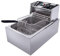 Friggitrice elettrica con grasso 2500 W 6 L friggitrice commerciale in acciaio inox zone fredde friggitrice professionale gastro con olio per ristoranti, caffetterie, sale da spuntino, 60-200 °C