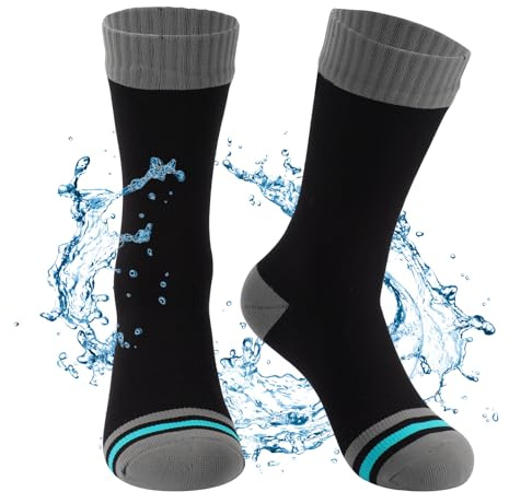 BBXWANG Unisex Wasserdichte Socken (DE/NL/SE/PL, Alphanumerisch, L, Regular, Regular, Grau Schwarz)