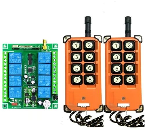 315/433 MHz CC 12 V 24 V 36 V 8 canales RF inalámbrico sistema de control remoto receptor transmisor universal potencia industrial 50-300 m (2RF)