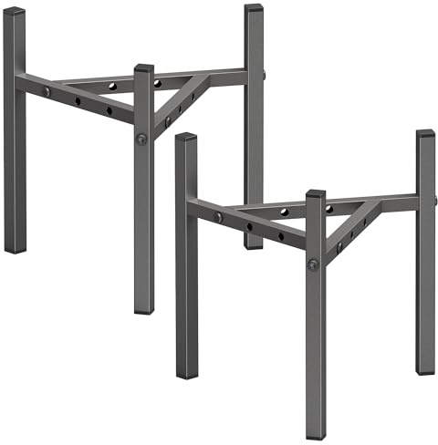 zqiliboyi Metal Plant Stands Indoor Adjustable,Plant Pot Stand 20-30cm,Plant Holder for Outdoor Home Garden Corner Porch, Flower Stand for Living Room Bedroom-Grey 2 Pack