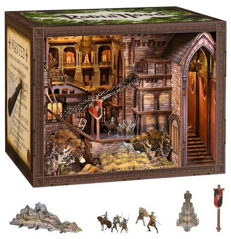 MiniCity Book Nook Kit, DIY Miniatura Casa de Muñecas, Esquina de Libros para Adolescentes y Adultos con Funda antipolvo Robin Hood