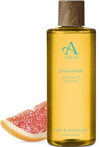 Arran Sense of Scotland Glenashdale Shower Gel 300ml, Grapefruit Body Wash | Zesty Lemon and Bergamot, Crisp Green Leaf Freshness, Enriched with Pro Vitamin B5, Suits Men and Women