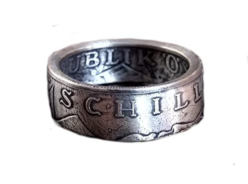 Coinring, Münzring, Ring aus Münze (10 Schilling, Österreich 1957 und 1958), 640er Silber - Double Sided coin ring - Größe wählbar, handgeschmiedetes Unikat
