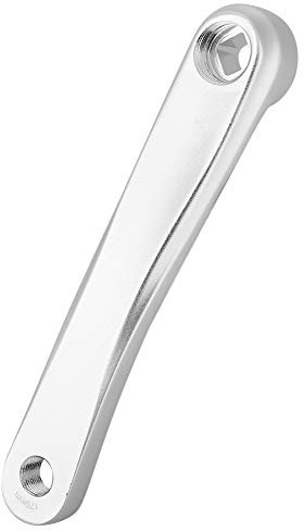 Fahrradkurbelarm, Kurbelarm aus Aluminiumlegierung 170 mm Fahrrad Links einkettiger Kurbelarm Outdoor-Reisewerkzeugteile(Silbernes Diamantloch)Fahrradreparatur-Hardware Werkzeuge