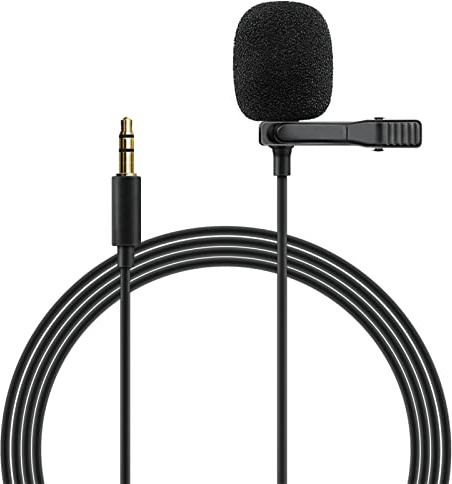 EKAT Car Microphone, 3.5mm Plug and Play Wired Mic, Compatible with Vehicle Head Unit Radio, Noise Canceling, Lavalier Clip