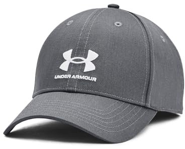 Under Armour Lockup Adj Gorra con visera y cierre ajustable, cómoda gorra deportiva para hombre, color gris campo/blanco
