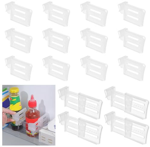 NAROSEBE 16 PCS Kühlschrank Organizer Teiler Seitentür Aufbewahrungsteiler kühlschrank Seitentür Flaschen Trenner Kühlschrankteiler Einstellbare Lagerregal für Kühlschrank -Trennwand