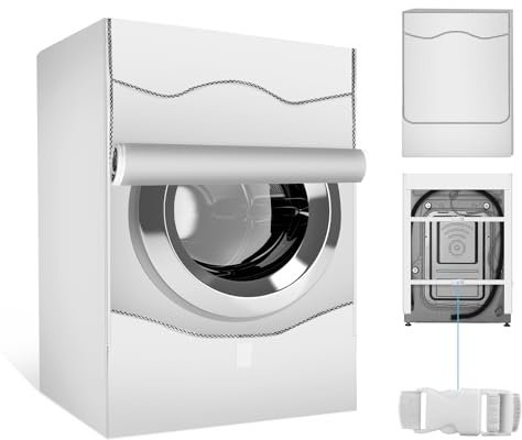 Waschmaschine Abdeckung Wasserdicht,Unterlegscheibe Staub Trockner Abdeckung,Waschmaschinen Abdeckung Silber,für die meisten Waschmaschinen und Trockner (Silber 60 × 65 × 85 cm)