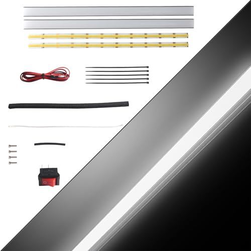 BCZAMD for Prusa i3 MK4 3D Drucker Zubehör Dual LED Light Strip Kits: 24V Ultra Bright Upgrade Teil Einfache Installation auf Original MK4 CNC Rahmenprofil Anschluss xBuddy Mainboard mit Power Switch