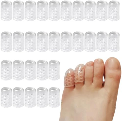 30 pcs Copridita Traspiranti Puntali in Silicone, Protezioni per le dita dei piedi, Silicone di copridita antifrizione, Cappucci Copri Piedi Elastici Per Prevenire Vesciche, Attrito Antidolorifico