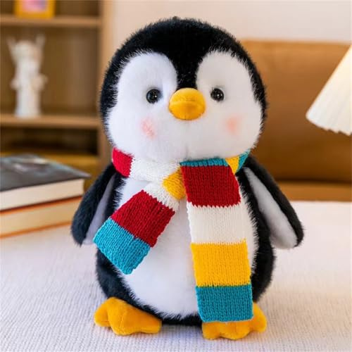 champracer Pinguino peluche da pinguino, 23 cm, con foulard per ragazze, ragazzi e bambini, peluche per coccolare e giocare, pinguino, regalo (rosso)