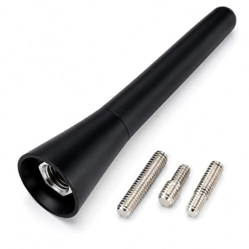 Xiciki Antenne Voiture-antenne Dab Voiture,Universelles, 6.5cm Antenne Voiture Courte avec Vis M4/M5/M6, Antenne Mini FM/AM/Dab avec Réception Améliorée pour Tous Les Véhicules.