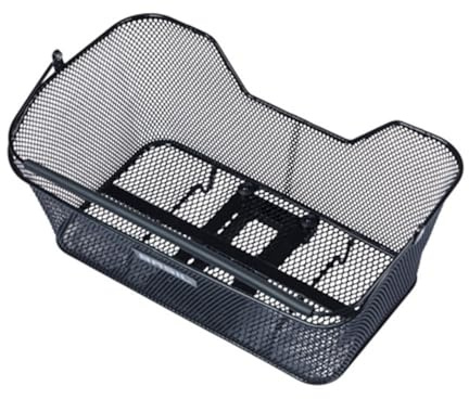 Basil Base XL Bicycle Basket - Rear Wheel - MIK System - Lockable - Weatherproof - Heavy Duty - 34 Litres - Black