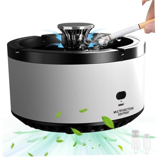 Smokeless Ashtray Indoor, 2 in 1 Air Purifier Ashtray with Filter, USB Rechargeable Smart, 5.5x3.9 Portable Clean Air for Home Car Office
