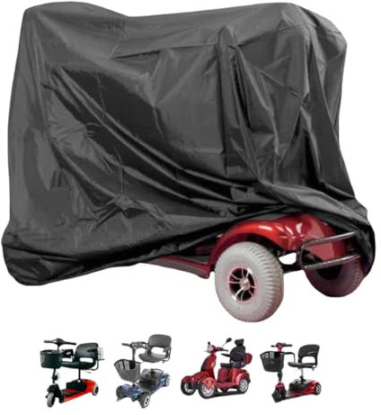 Mobility Scooter Cover Heavy Duty 140x69x92cm Waterproof Mobility Scooters accessories Wheelchair cover Machine Washable (Black)