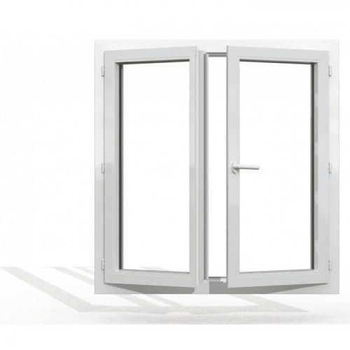 Fenêtre PVC 2 vantaux H 135 x L 100 cm OF pour pose en neuf avec poignée