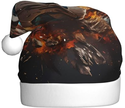 WHJSSF Sombrero de Navidad con imagen de fútbol petardo para adultos, suave, ligero, para fiestas de vacaciones