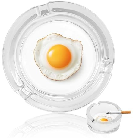 Cenicero realista de cristal de huevo frito para cigarrillos, ceniceros decorativos portátiles para decoración del hogar y la oficina
