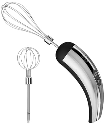 Batidor de Huevos Eléctrico - 5 Velocidades Ajustables Batidora Inalámbrica Varillas Utensilio Cocina - Mezclador de Mano Eléctrico para de Pasteles y Batidos de Proteína - Para Cocinar Hornear Crema