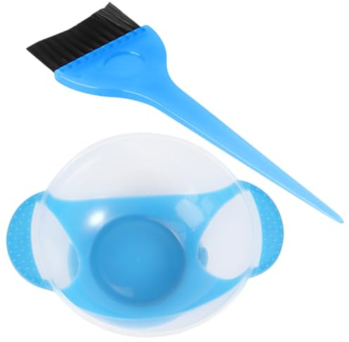 TOPPERFUN Juego de Herramientas para Teñir el Cabello con Cuenco Azul Engrosado y Pincel Reutilizable, Set Profesional para Mezclar y Aplicar Tinte en Peluquería y Uso Doméstico