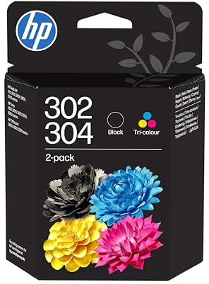 HP 302/304 Negro y Tricolor, Pack de 2 Cartuchos de Tinta Originales