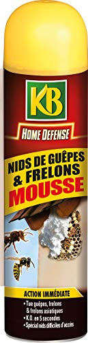 KB HOME DEFENSE HDMOUNID - Aérosol Mousse Nids de Guêpes et Frelons 500 ml - Idéal pour nids accès difficiles - Portée jusqu'à 3 m - Frelons asiatiques - Mousse active enveloppante - Action immédiate