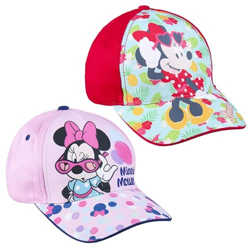 Cappello per Bambini di Minnie - Rosso - Da 2 a 8 Anni - Con Cotone e Poliestere - Berretto per Bambini con Strappo sul Retro Regolabile - Prodotto Originale Ideato in Spagna