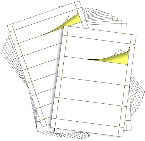 SRunDe 30 Blatt Etiketten Selbstklebend Ordnerrücken Selbstklebend Bedruckbare Ordneretiketten Selbstklebendes A4-Druckpapier Kompatibel mit Tintenstrahl- und Laserdruckern Rückenschilder Schreibbar