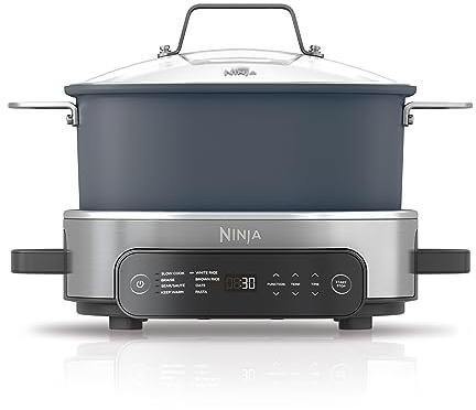 Ninja MC1101 Foodi Everyday Possible Cooker Pro, 8-in-1 Versatility, One-Pot Faster Cooking Replaces 10 Tools, Family-Sized Capacity with Adjustable Temp Control, 6.5 quarts, Midnight Blue
