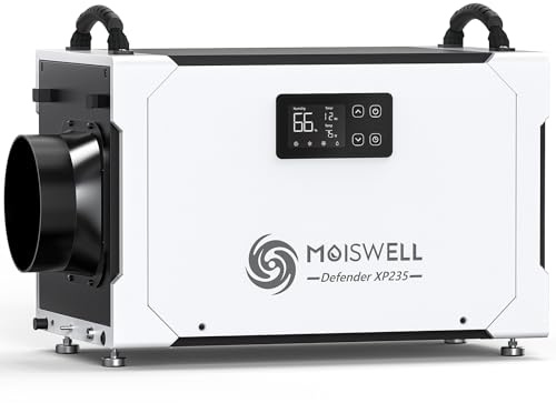 Moiswell 235 Pints Commercial Dehumidifier with Pump and Drain Hose, Crawl Space dehumidifier Basement, Industry Water Damage Unit, 100 PPD at AHAM, Ideal for Industrial and Job Sites