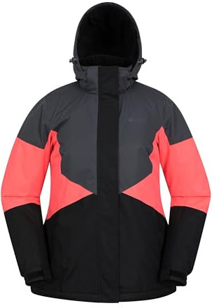 Mountain Warehouse Moon Damen-Skijacke - Schneedicht, Mikrofaser-Isolierung, winddichte Winterjacke, warm, verstellbare Kapuze - Ski-Bekleidung für den Snowboard-Urlaub Intensiv Pink Damengröße EU 44