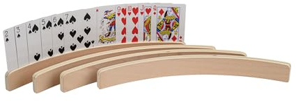 Philos 6698 - Spielkartenhalter aus Holz, 4er Set, ohne Spielkarten, 35 cm, FSC 100%