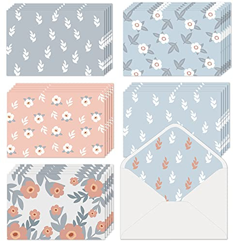 Tomma kort med kuvert alla tillfällen 30-tomma anteckningskort med kuvert och klistermärken | 10 x 15 cm tomma gratulationskort stationära kort set | sortiment av färgade stationära enkla