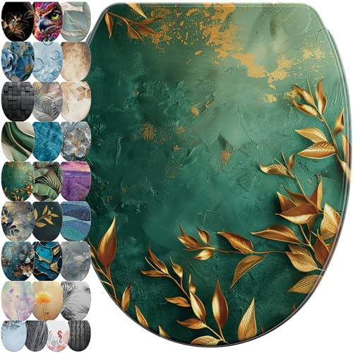 Sanilo WC Sitz mit Absenkautomatik & Schnellverschluss, Toilettendeckel per Knopfdruck abnehmbar, einfache Montage von oben (Greego)