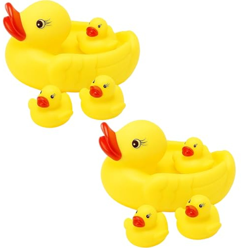 Rubber Duck, 8Pcs Toddler Toys, Rubber Ducks Bath Toys for Babies, Pool Toys for Kids, Fun Floating Bath Ducks, 2 Large and 6 Small, Sensory Play Toys for 6 Months+
