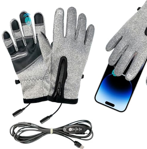 Guantes eléctricos con calefacción | Guantes de invierno con calefacción USB con pantalla táctil, calentador resistente al viento, equipo al aire libre para escalada, caza, esquí, mujeres, viajes