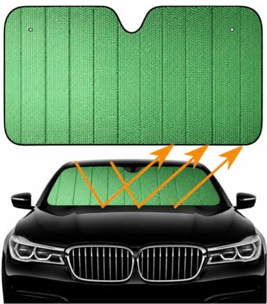 Pare-Soleil Auto Pare-Brise intérieur Pliable – Couvre-Soleil Auto UV avec ventouses et élastiques, Protection Solaire pour Tableau de Bord et sièges, Universel pour Voitures SUV et fourgonnettes