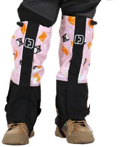 Krmoau Snow Leg Gaiters for Children, Waterproof Snow Gaiters for Children, Hiking, Adjustable Protection for Camping, Garden, Hiking, Hunting, Trekking, Outdoor, Girls
