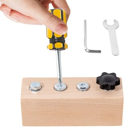 Générique Jeu de Tableau à Boulier avec Tournevis pour,Établi de Jeu d'Imitation,Tournevis en Bois Éducatif pour - pour la Crèche la Maison Noël et Anniversaire