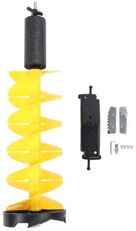 Multi-Wits Kit de Taladro eléctrico para Invierno, Taladro eléctrico para Hielo con Broca en Espiral Flotante de Nailon de 8 Pulgadas para perforar Hielo Grueso y Aguas Profundas, Incluye Cab