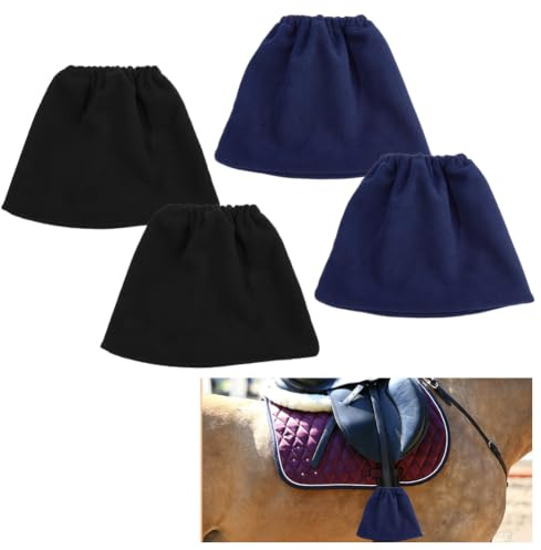NBEADS 4 Pcs Stirrup Covers English Stirrup Bag, 2 Colors Fleece Horse Stirrup Drawstring Bags Stirrup Protection Covers for Horse Riding Gear Storage Saddle Protector, 200x105-260x3mm