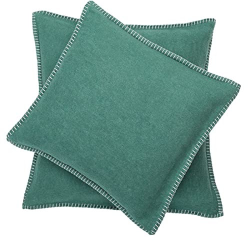 David Fussenegger Kissenbezug flaschengrün Dekokissen aus Baumwolle flauschig weich, 50x50 cm