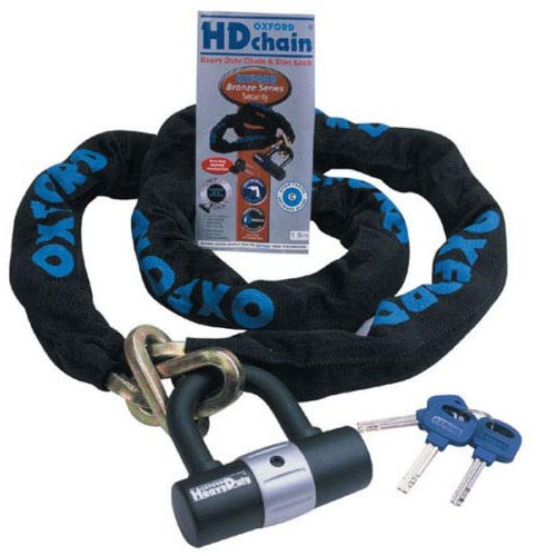 Oxford HD 2.0m Chain Lock Sold Secure Motorcycle Chain Lock Motorbike Scooter Best Security Theft Protection