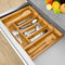 BAKAJI Premium Bambus Besteckkasten für Schubladen, ausziehbar 31-48 x 37 x 5 cm mit Anti-Rutsch Noppen, Besteck Organizer Schubladeneinsatz