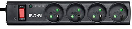 Eaton Multiprise/Parafoudre - Eaton Protection Strip 4 FR - PS4F - 4 prises FR - Noir