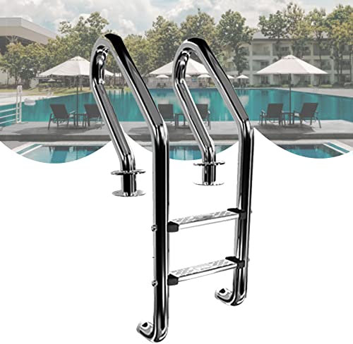 Umink Échelles de Piscine pour piscines Hors Sol avec terrasse, échelle de Piscine pour escabeau de Piscine en Acier Inoxydable à 2 marches