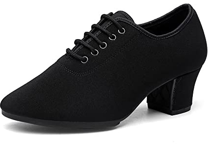 Inlefen Da Donna Latino Scarpe da Ballo Salsa Tango Allacciare Pelle Ballando Tacco Grosso Scarpette da Ballo
