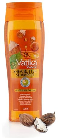 Vatika Naturals Shea Butter Shampoo - 425ml, For Extreme Curl Mosturization, Enriched With Natural Oil Extracts, For All Hair Type